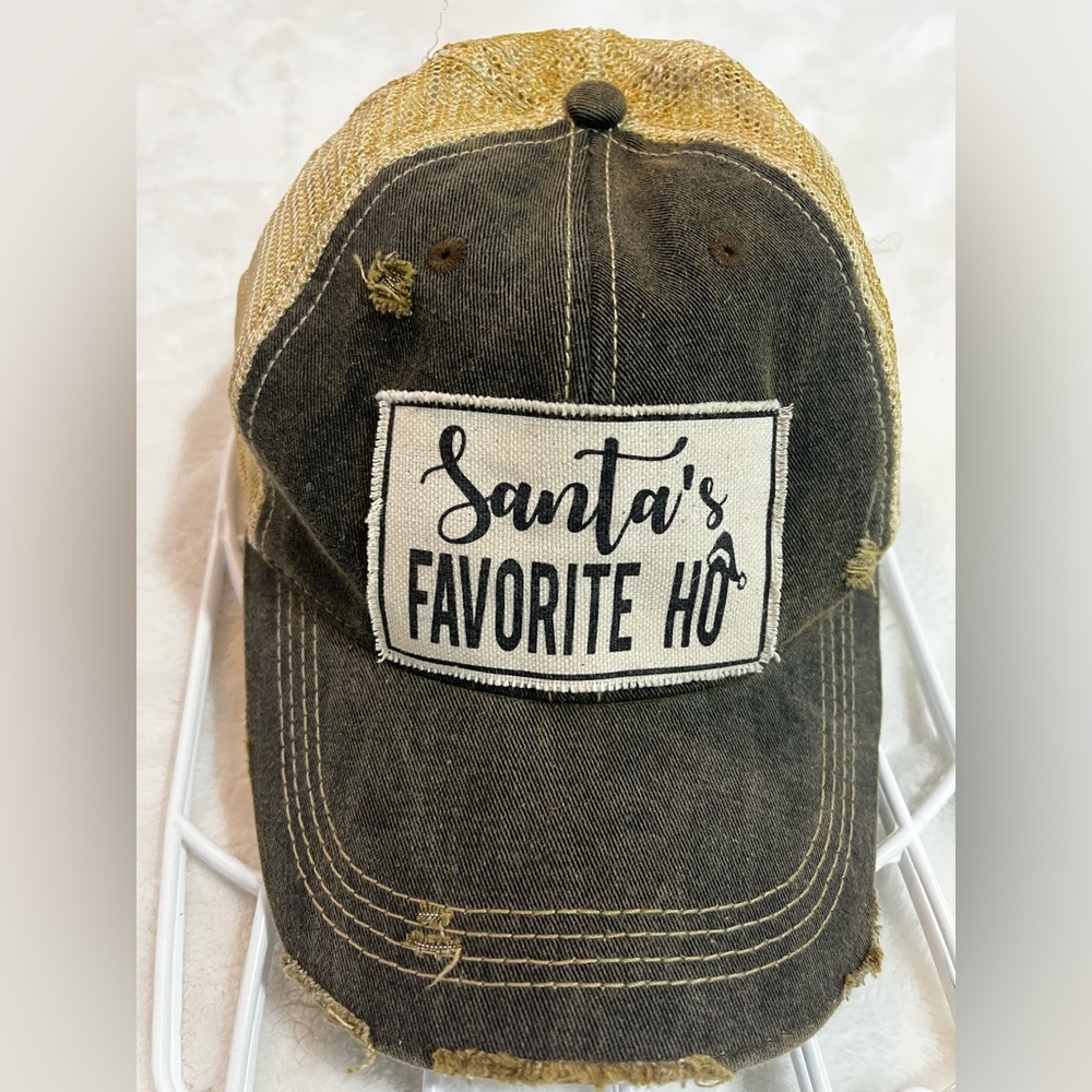 Santa's Favorite Ho Distressed Cap